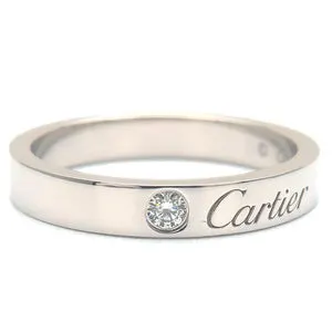 CARTIER - Engraved Diamond Platinum Ring